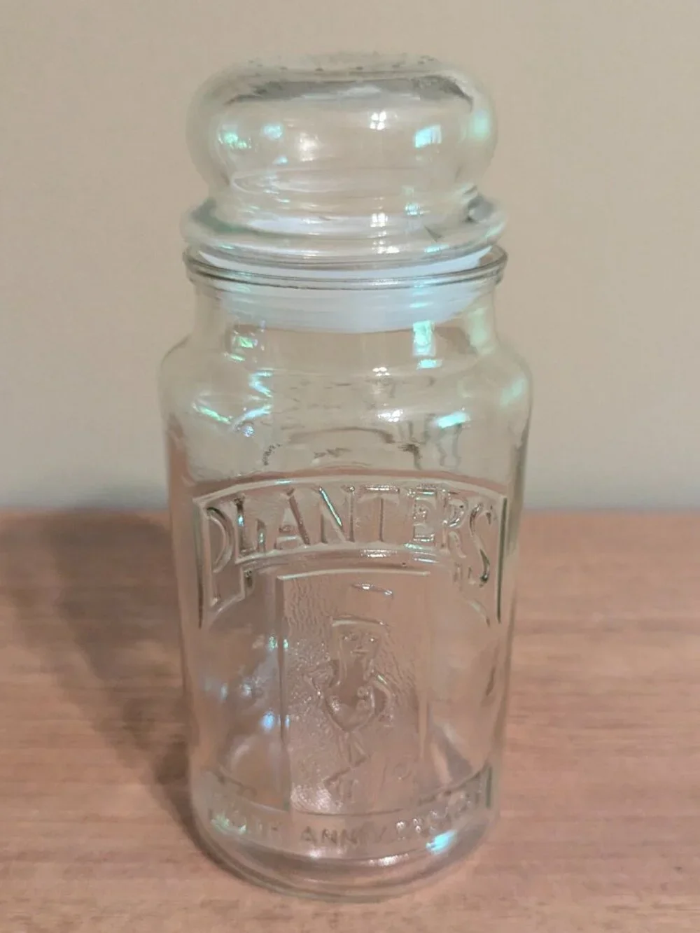1981 Vintage 75th Anniversary Planter's Peanut Glass Jar